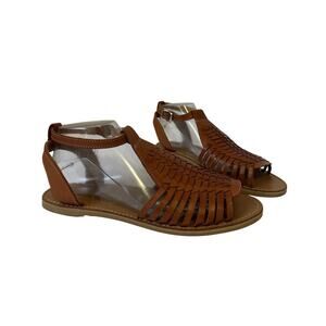 UMMA Woven Huarache Sandals Chestnut Brown Vegan Leather size MX 26 US 9 Boho